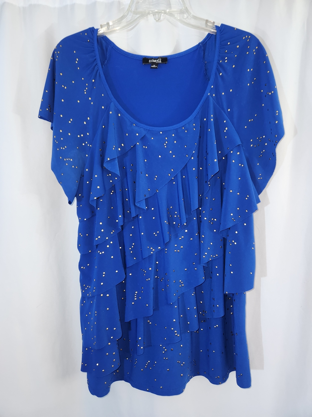 Royal Blue Ruffled Studded Blouse #elegant #statement #romantic #detailed #chic